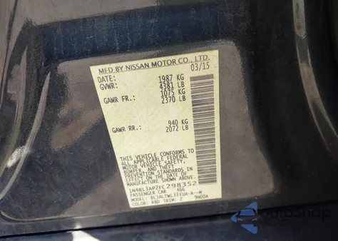 2015 Nissan Altima 3.5 Sl from USA, damaged, VIN 1N4BL3AP2FC298352